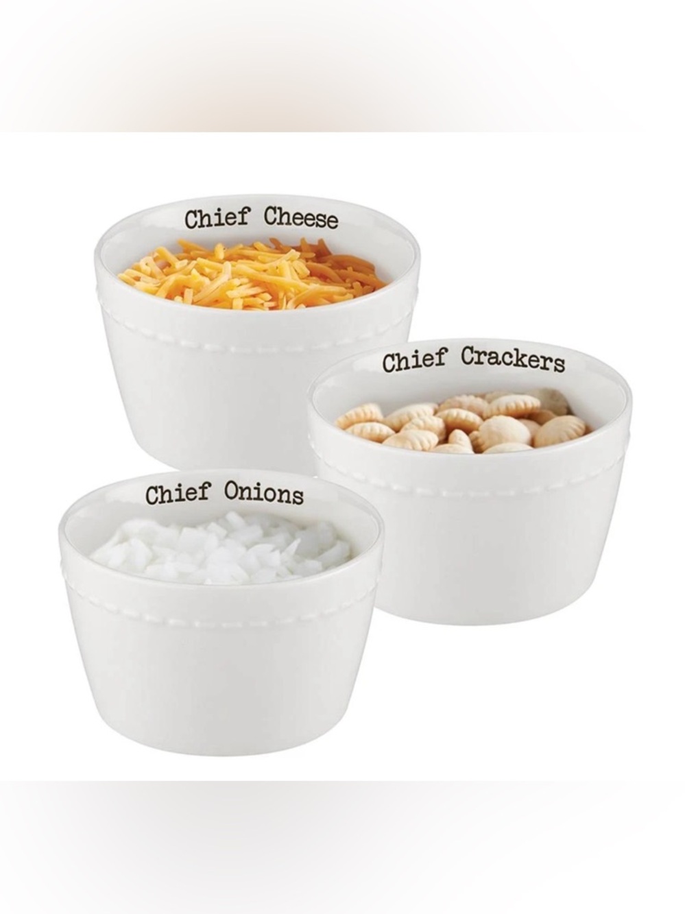 Kansas City Chiefs Chili Condiment Bowls NWT Set of 3 Football Fan Tailgate